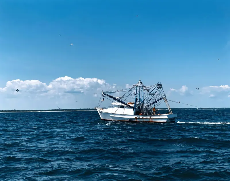 Un bateau de pêche professionnelle au large de La Réunion